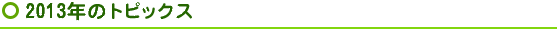 2013年のトピックス